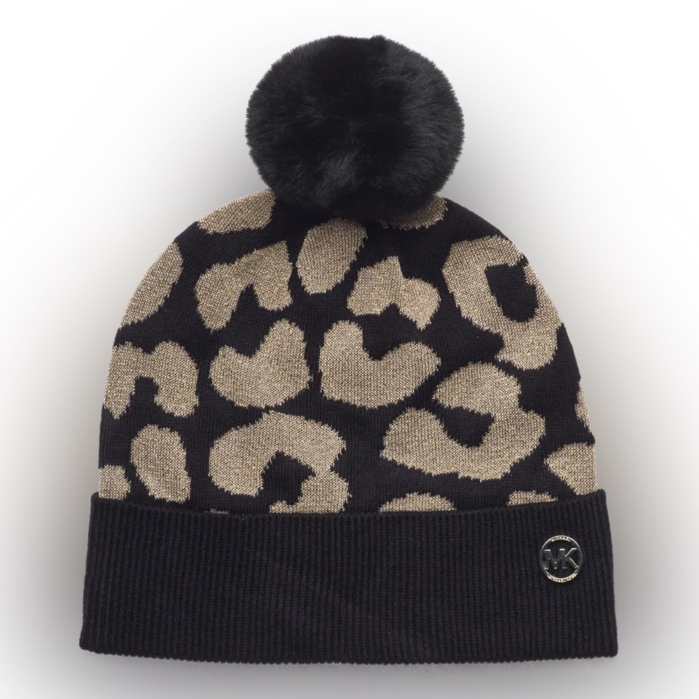 Michael Kors Leopard Beanie Winter Hat